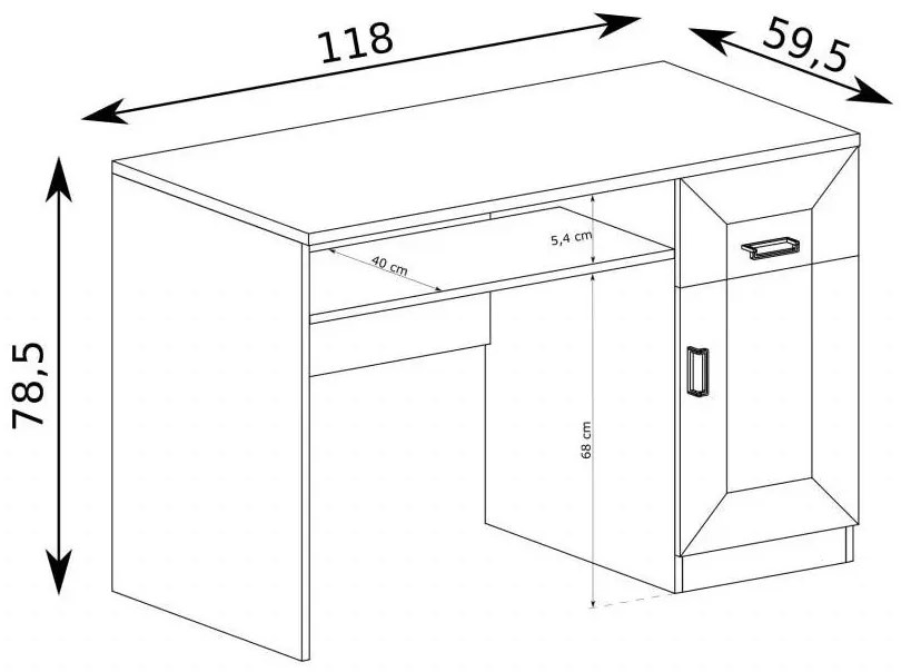 PC stolík Titanus 19 (dub lefkas). Akcia -18%. Vlastná spoľahlivá doprava až k Vám domov. 1055528