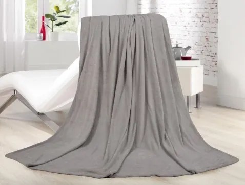 Fleecová deka Lara 220x240 cm, šedo-strieborná%