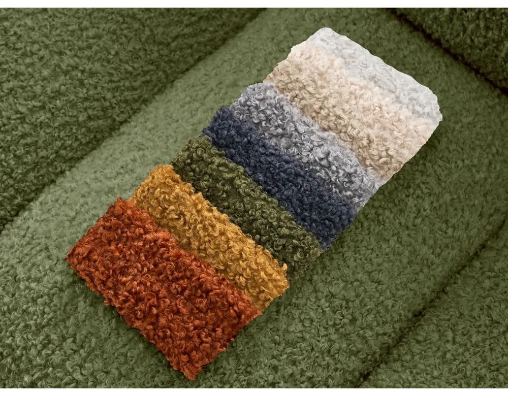 Zelená pohovka z textílie buklé 232 cm Hippolyte – Bobochic Paris