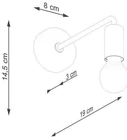 Sollux SL.1449 - Nástenná lampa NORAH 1xE27/15W/230V čierna