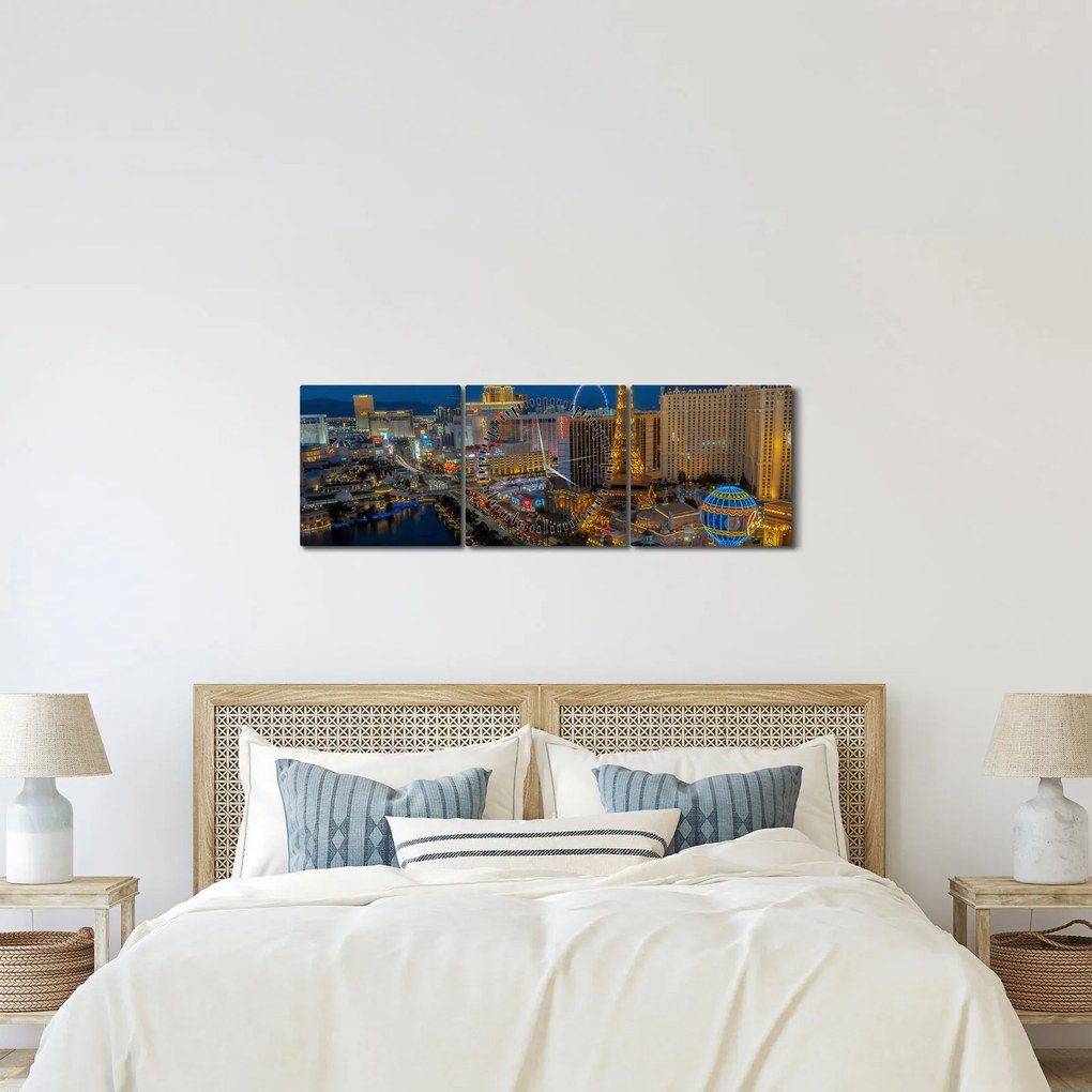 Obraz - Las Vegas (s hodinami) (90x30 cm)