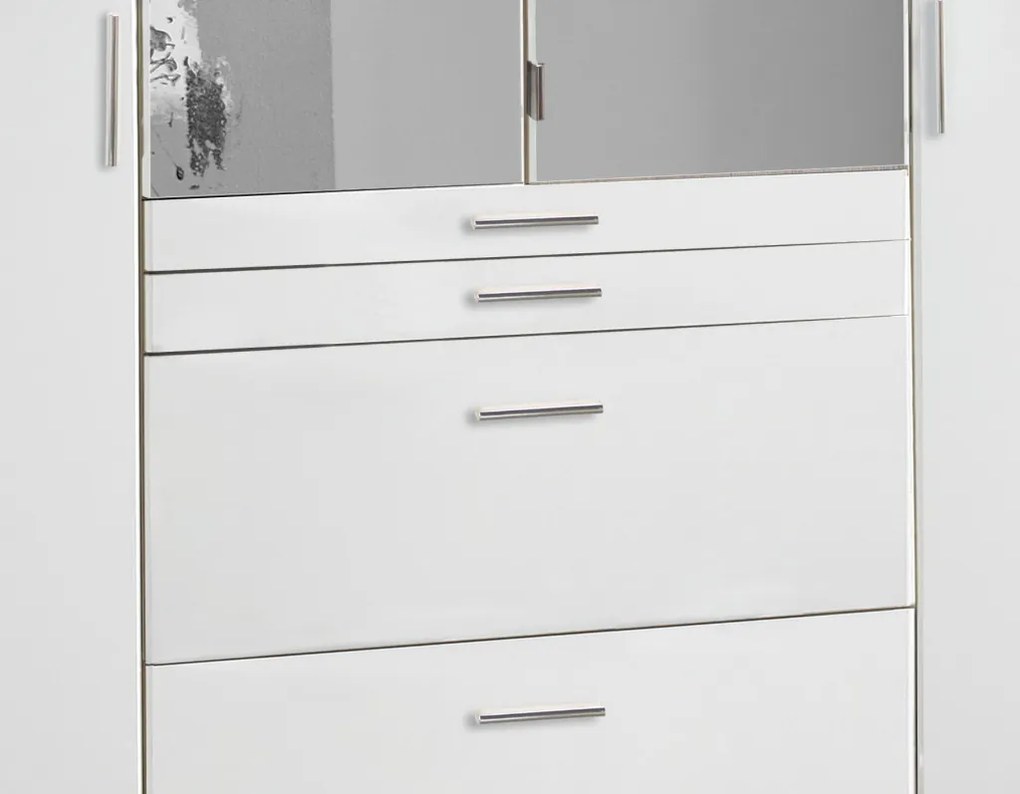 Šatníková skriňa Aachen, 180 cm, biela