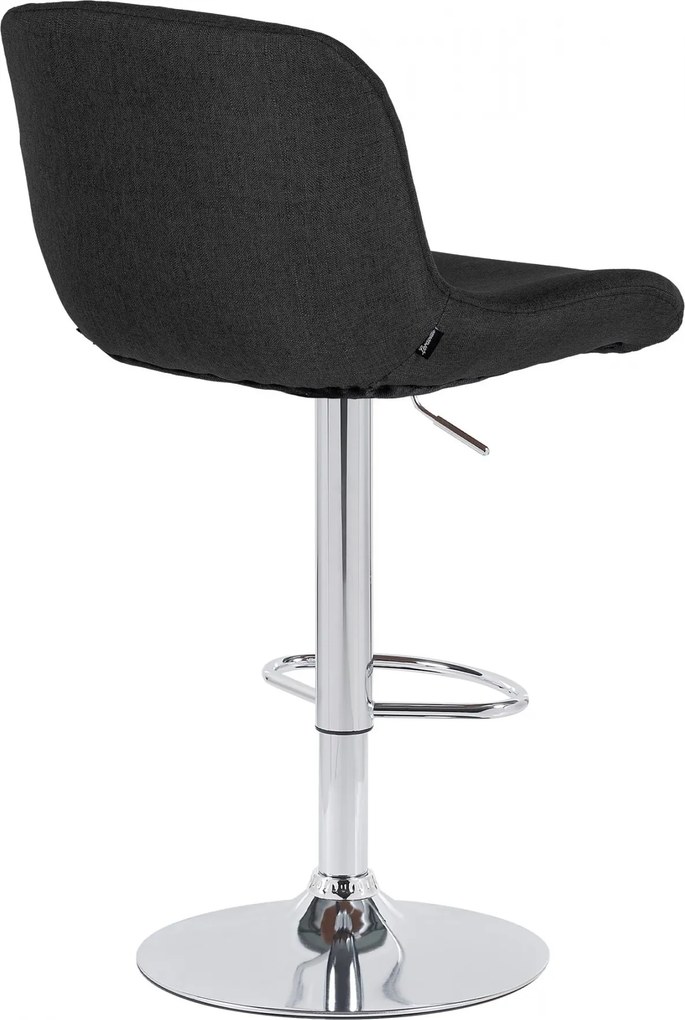 Barová stolička Solon - látka, chróm rám - čierna