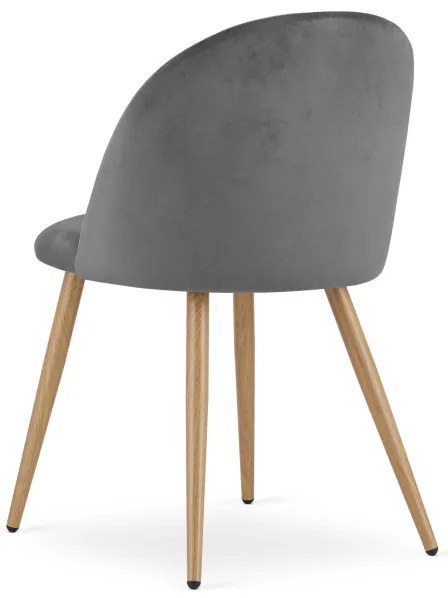 Set dvoch jedálenských stoličiek BELLO zamatové tmavosivé (2ks)