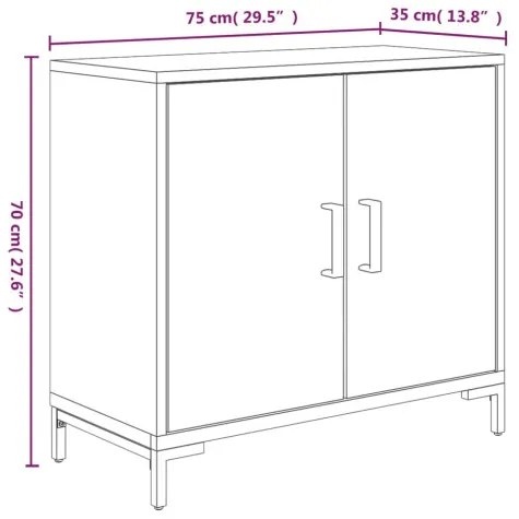 vidaXL Komoda hnedá 75x35x70 cm masívna recyklovaná borovica-