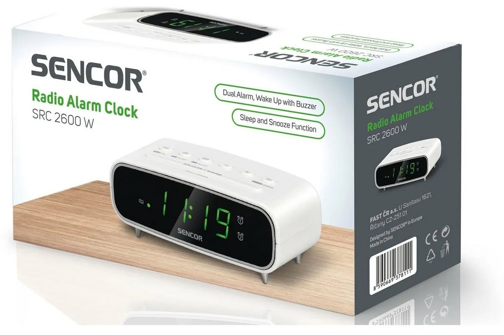 Sencor SRC 2600 W rádiobudík, biela