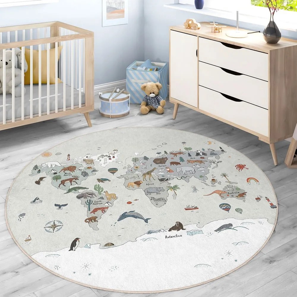 Prateľný detský hrací koberec ø80 cm Big World – Mila Home