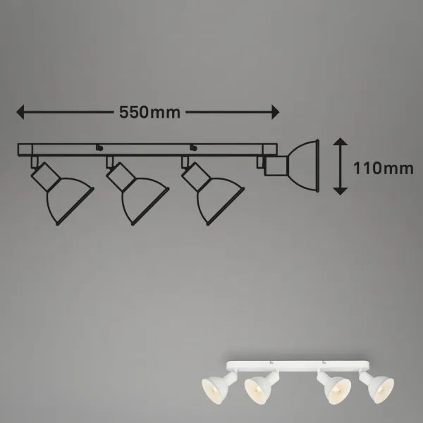 Brilo - Bodové svietidlo RETRO 4xE14/25W/230V biela