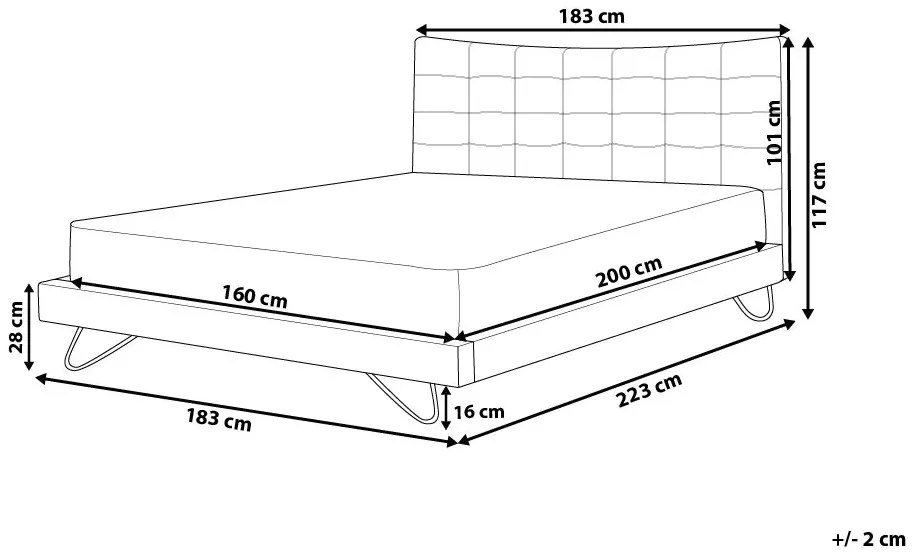 Manželská posteľ 160 cm LANEL (s roštom) (sivá). Vlastná spoľahlivá doprava až k Vám domov. 1007300