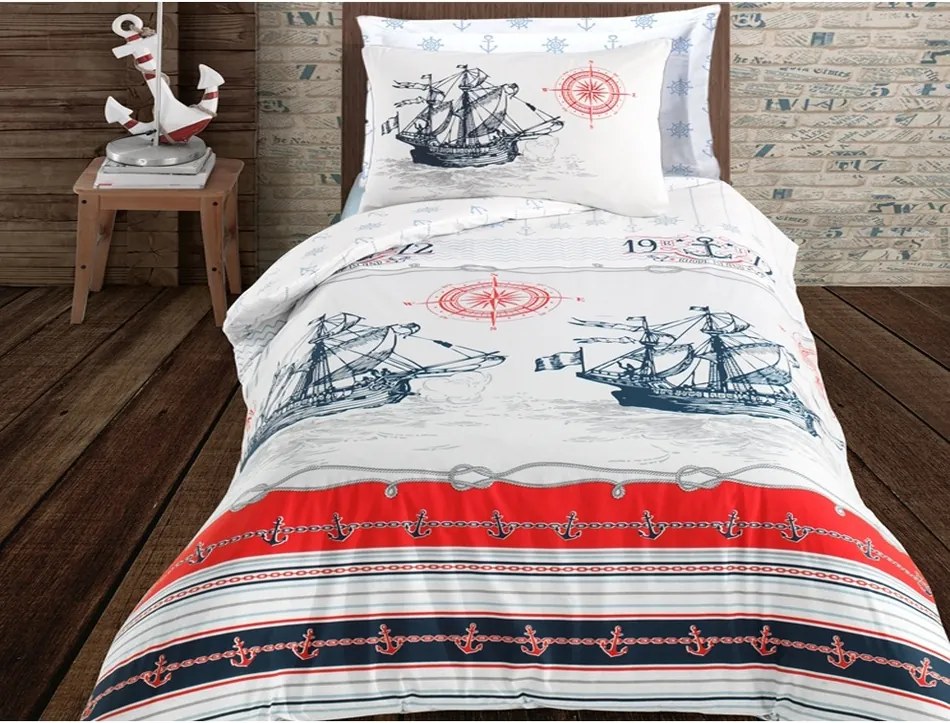 BedTex Bavlnené obliečky Nautical, 140 x 200 cm, 70 x 90 cm + 50 x 70 cm