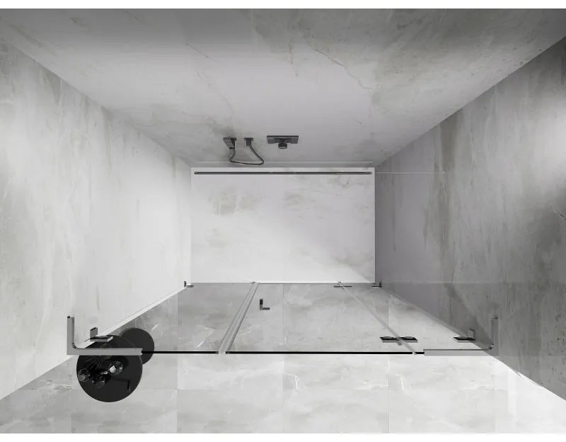 Mexen Lunar L, Otočné pravé sprchové dvere 130 cm, 8mm číre sklo, chrómový profil, 834SL-130-050-01-00-P