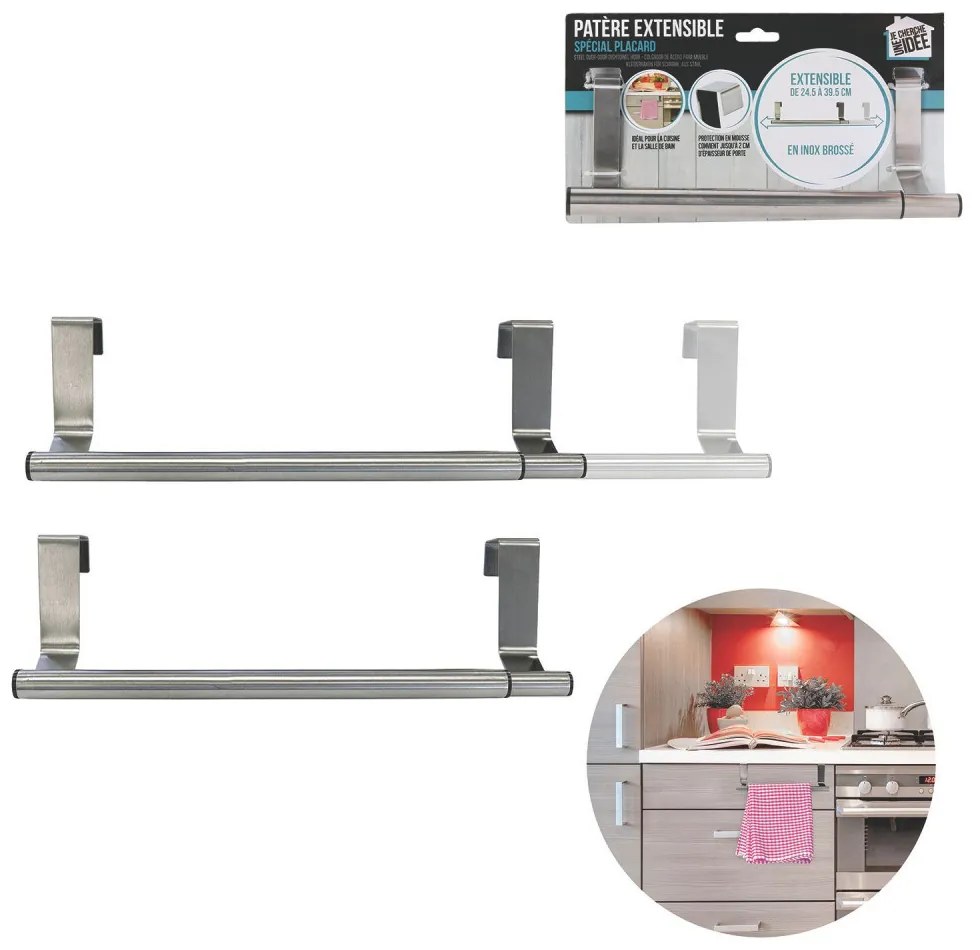 JJA Držiak na utierky alebo uteráky, roztiahnuteľný závesný, 23 – 41 cm