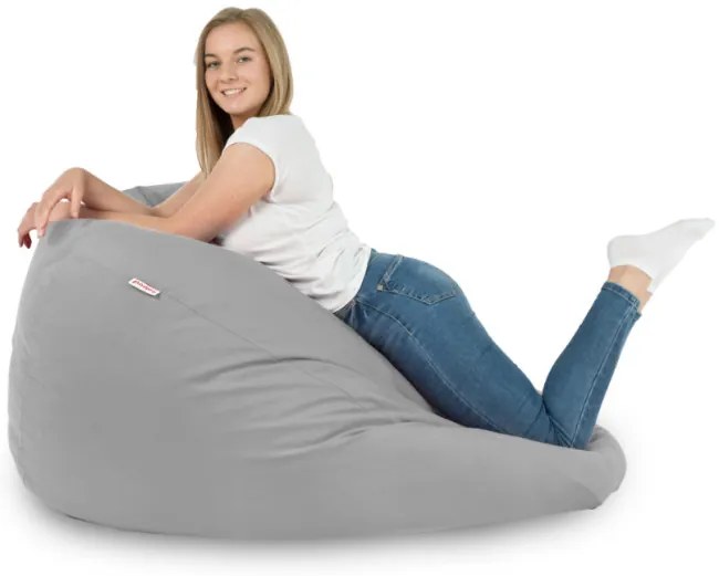 Plyšový sedací vak SAKO svetlosivý