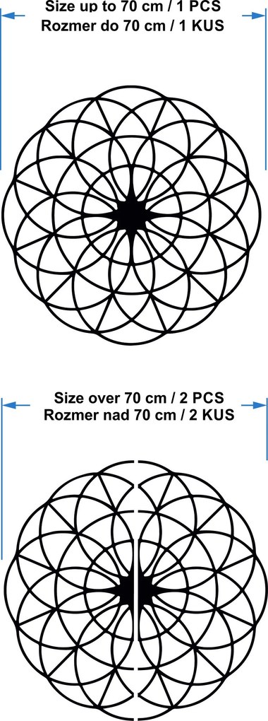 Čarovná drevená mandala na stenu - Kruhy I priemer FI 50, 60, 70, 80, 90, cm: Preglejka - Biela farba Rozmer 50 cm 3963-49697 PR0339