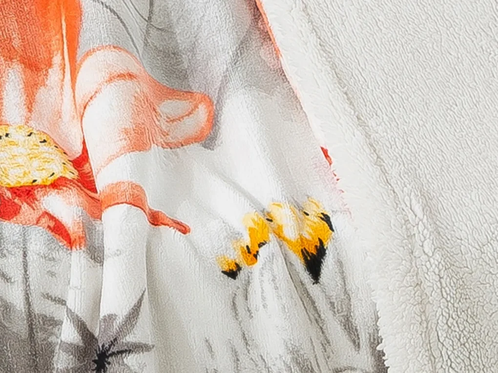 XPOSE® Deka mikroplyš s baránkom KARLA - oranžová/sivá 140x200cm