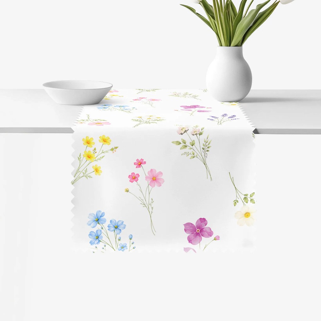 Goldea behúň na stôl teflónový - kvetinová záhrada 35x180 cm