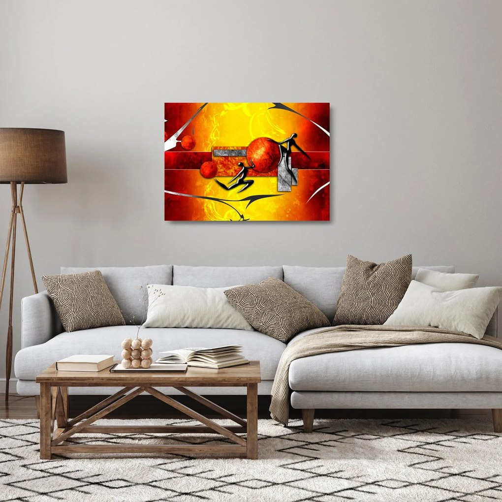 Sklenený obraz - Maľba ľudskosti (70x50 cm)