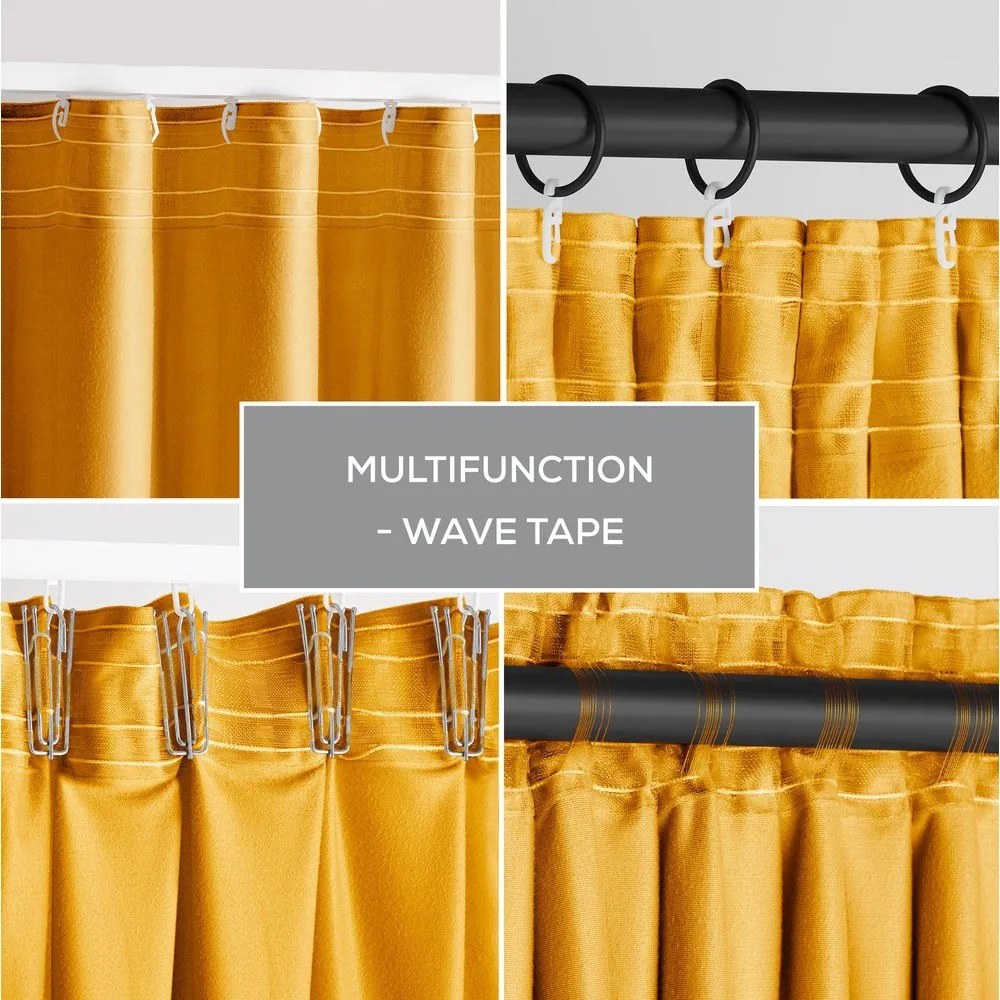 Žltý zamatový dimout záves 140x245 cm Pleat – Restilo