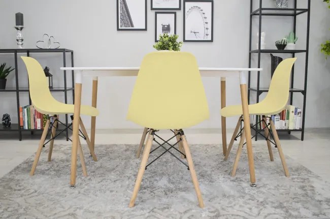 Set jedálenských stoličiek OSAKA krémové (hnedé nohy) 4ks