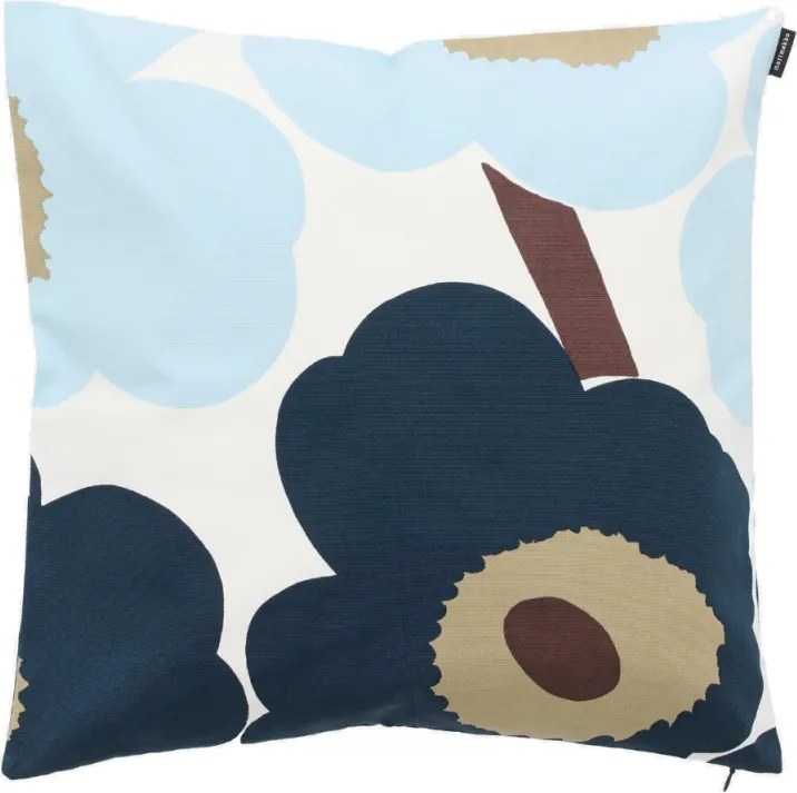 Obliečka na vankúš Pieni Unikko 50x50, bielo-čučoriedkovo-hnedý