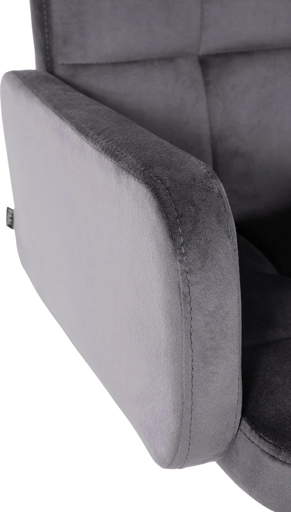 Barová stolička Los Angeles - zamat, biely rám - tmavo šedá