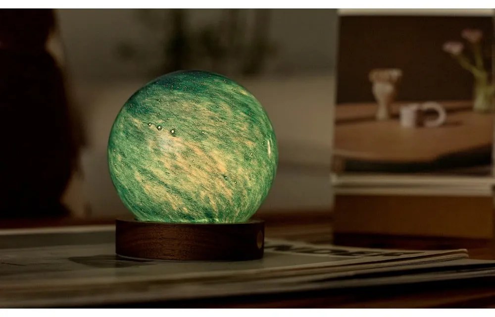 Tmavo prírodná svetelná dekorácia na USB ø 8 cm Galaxy Breeze – Gingko