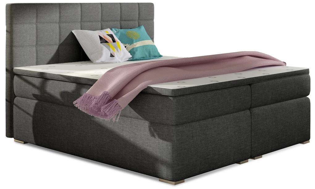 Kontinentálna posteľ 180 cm Abbie (tmavosivá) (s matracmi). Vlastná spoľahlivá doprava až k Vám domov. 1027423