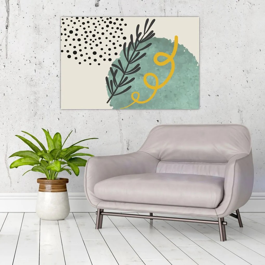 Obraz - Abstraktné listy N⁰1 (90x60 cm)