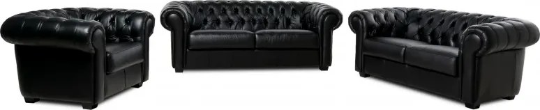 Kožené kreslo CHESTERFIELD, sivá (Rimini)