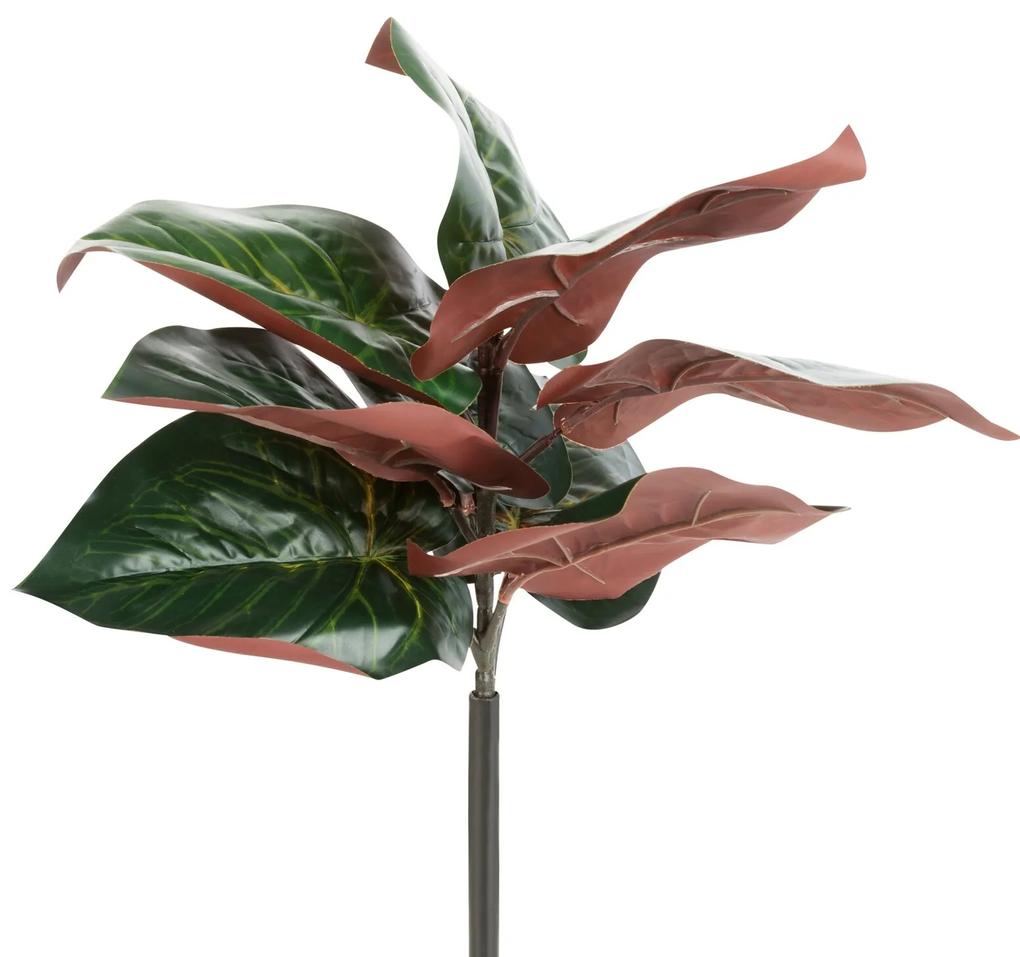 Dekoračný kvet 43 cm, s listami 30 cm, list 16 cm zelená