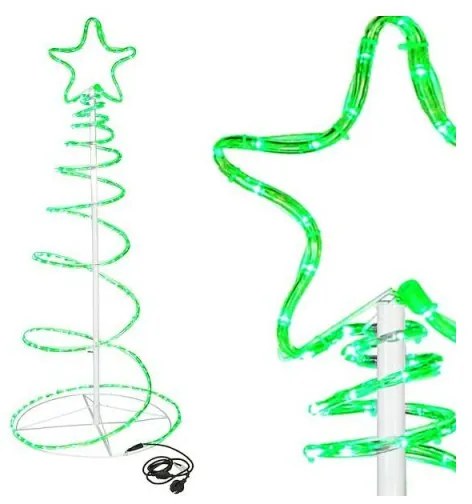 SPRINGOS LED Vianočný stromček - 135cm, 192LED, IP44, zelená
