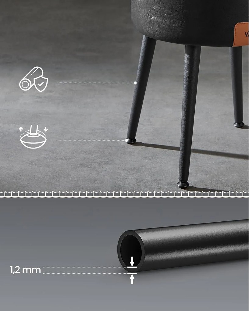 EKHO taburetka, odkladací stolík s úložným priestorom, syntetická koža, čierna