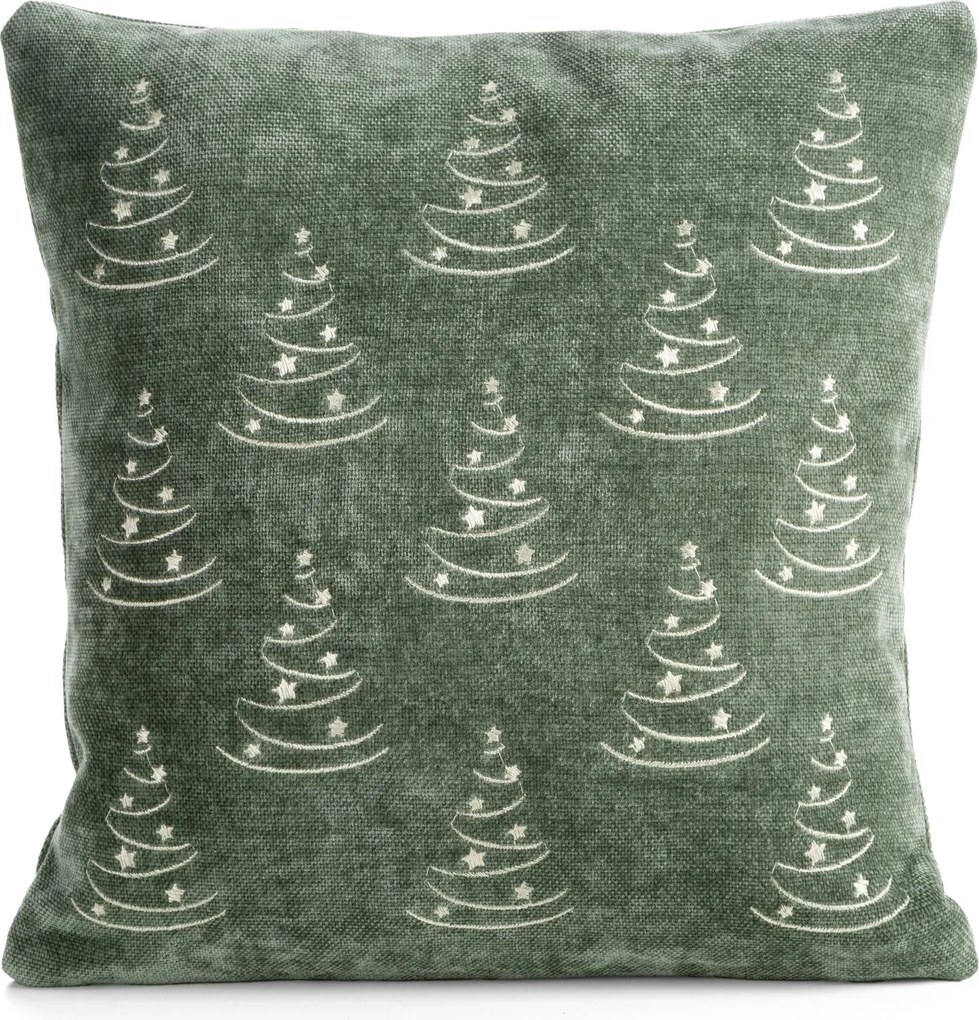 VIANOČNÁ DEKORAČNÁ OBLIEČKA NA VANKÚŠ TREE 45X45 CM TMAVOMÄTOVÁ