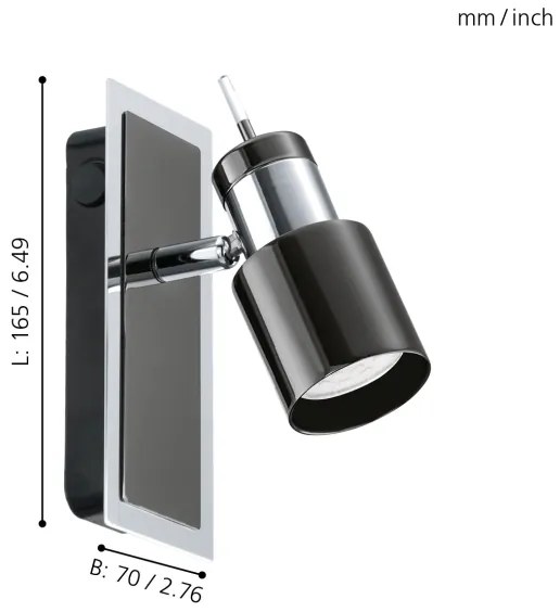 Eglo 30832 - LED bodové svietidlo DAVIDA 1 1xGU10/5W/230V čierna