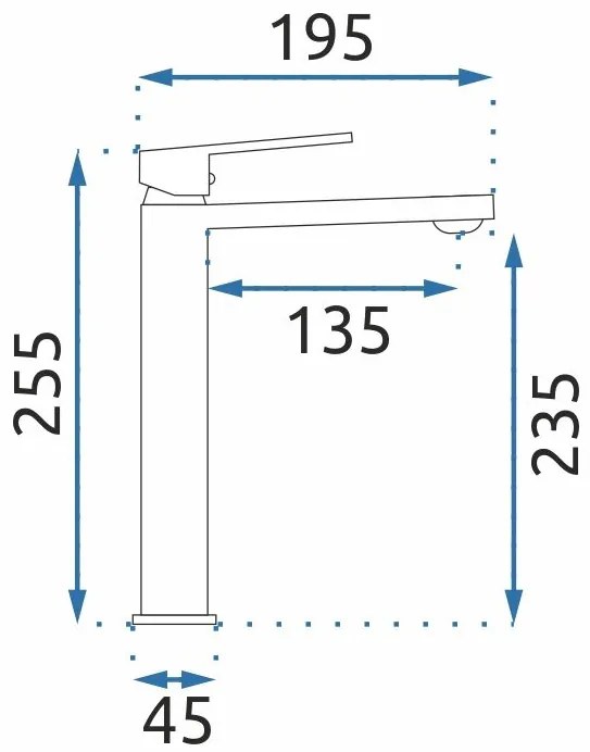 Rea Luppo, vysoká umývadlová batéria, čierna matná, REA-B9637