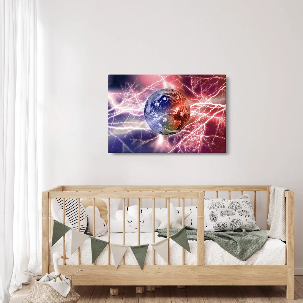 Obraz - Zemeguľa pod prúdom (90x60 cm)