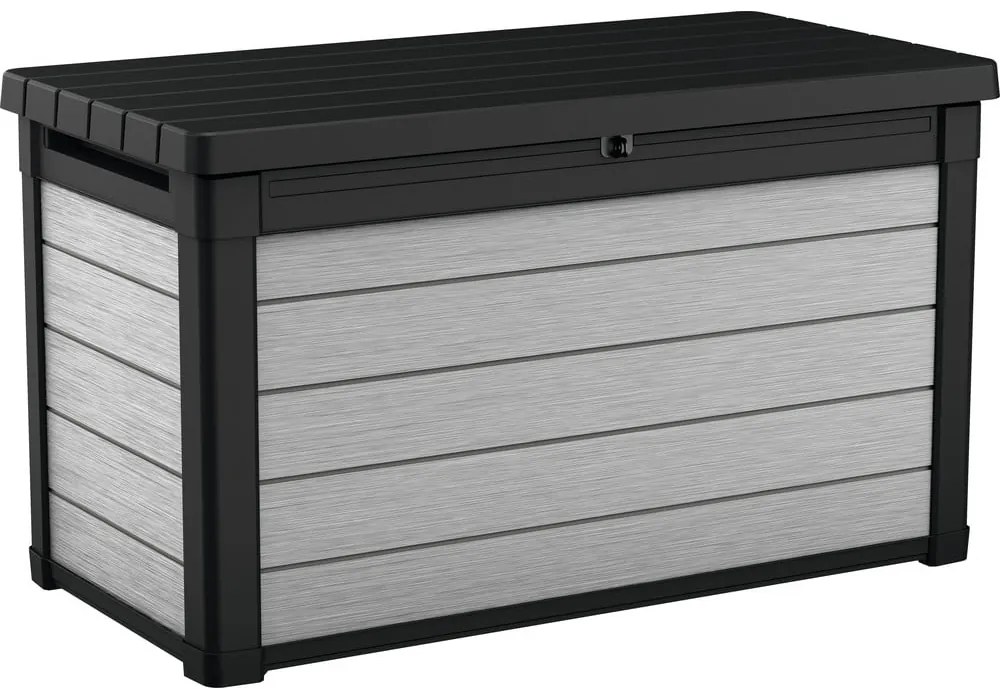 Hnedo-sivý záhradný úložný box Keter, 380 l