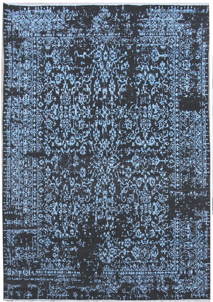 Diamond Carpets koberce Ručne viazaný kusový koberec Diamond DC-JK 1 Denim blue / aqua - 305x425 cm