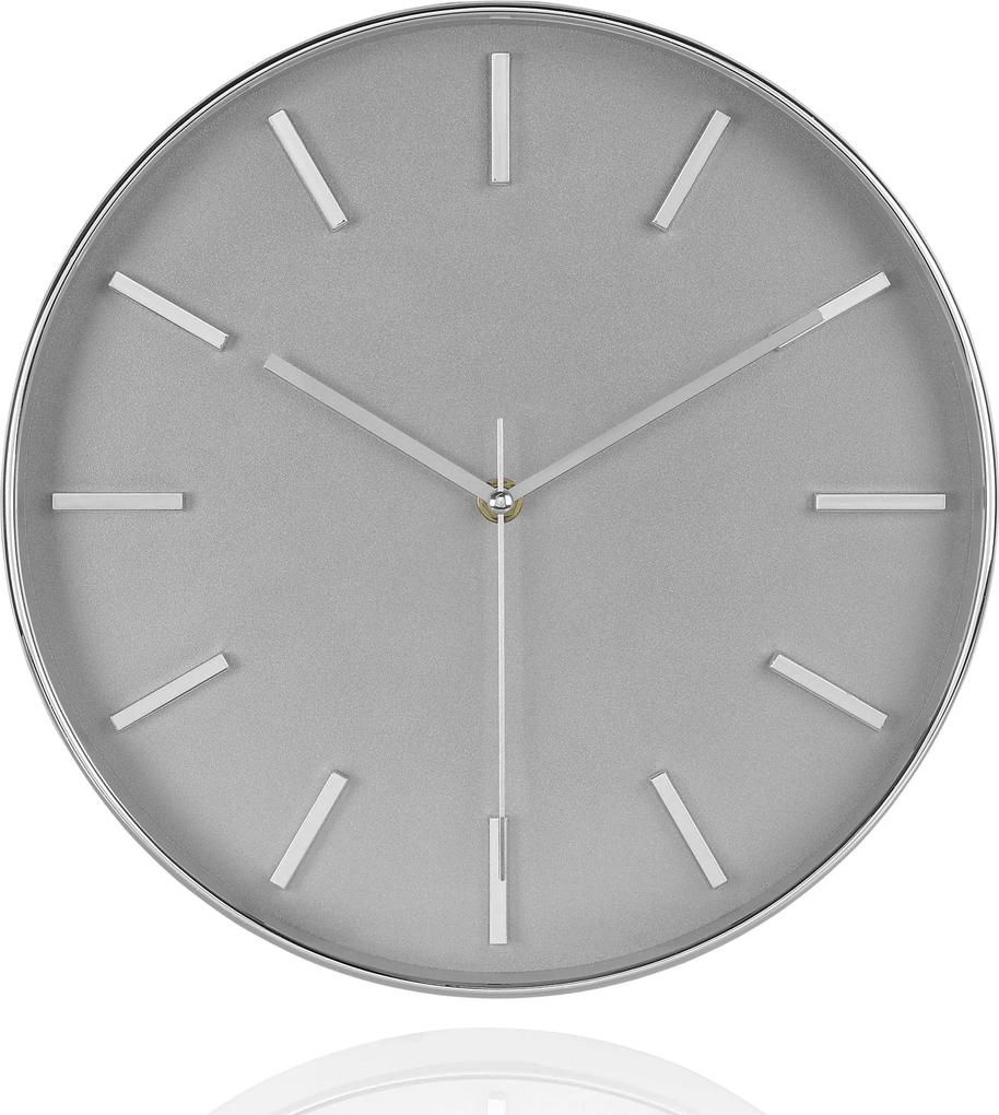 Nástenné hodiny ANDREA HOUSE, 30 cm, šedé/chróm X17052