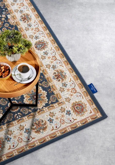 Koberec Villeroy & Boch Kollektion 1767 Nicolas modrý / krémový