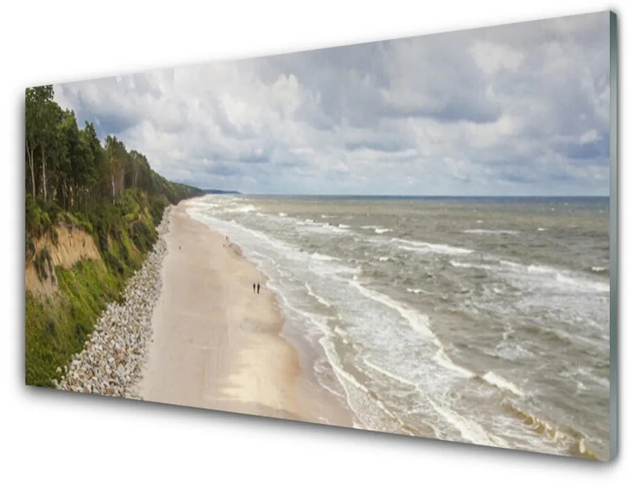 Obraz na skle Pláž more strom príroda 140x70 cm