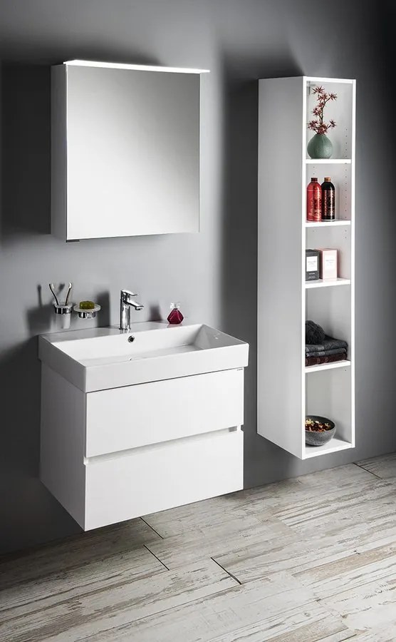 Sapho Sapho, LINEX galérka s LED osvetlením, 80x70x15cm, biela, LX080-0030