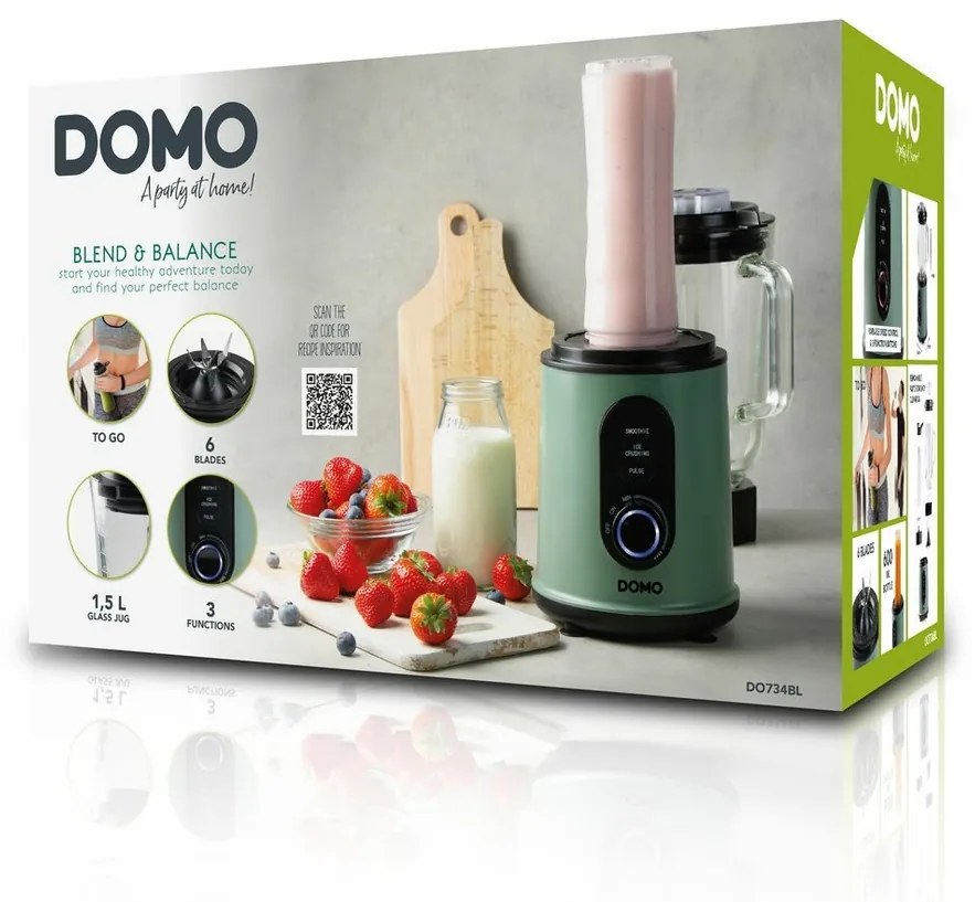 DOMO DO734BL stolný mixér 2v1 so smoothie