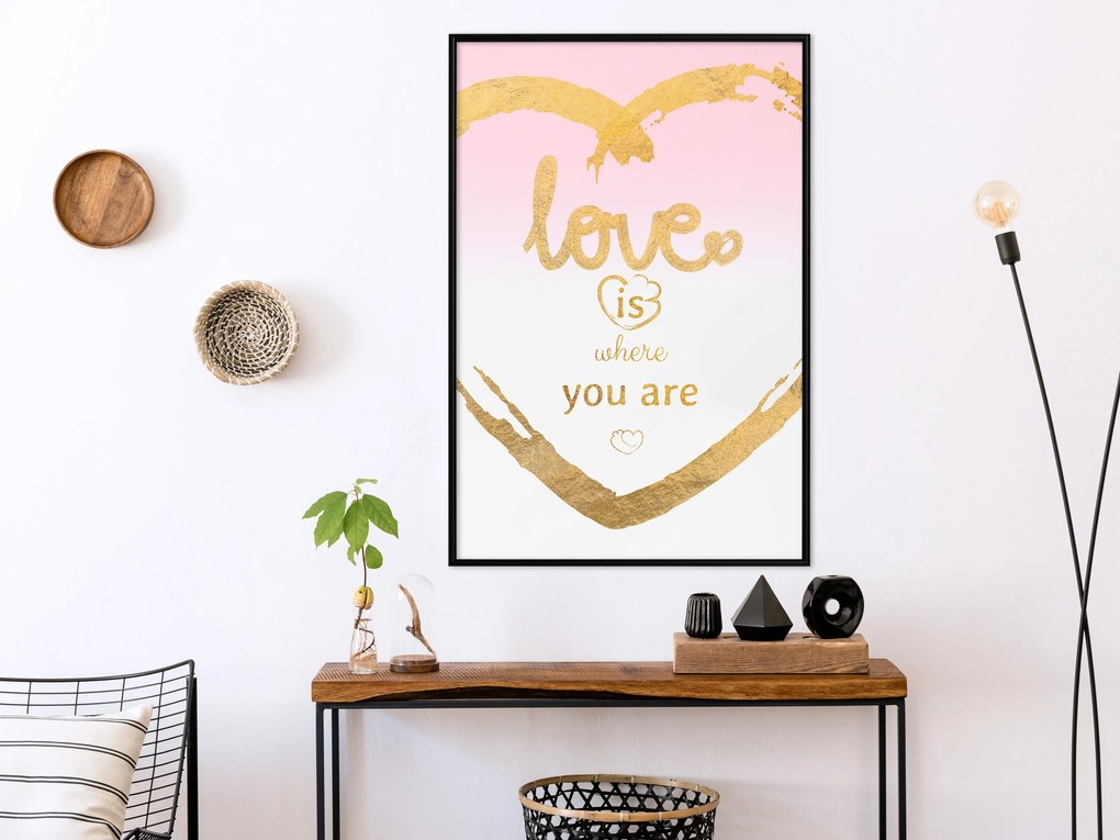 Artgeist Plagát - Love Is Where You Are [Poster] Veľkosť: 30x45, Verzia: Čierny rám s passe-partout