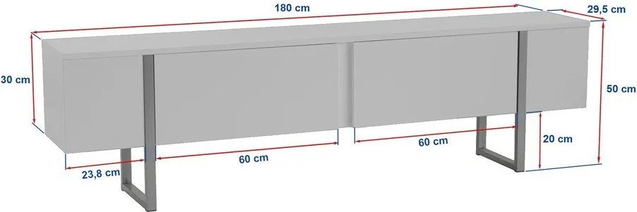 TV stolík v dekore borovice v prírodnej farbe 180x50x29,5 cm Serenity – Kalune Design