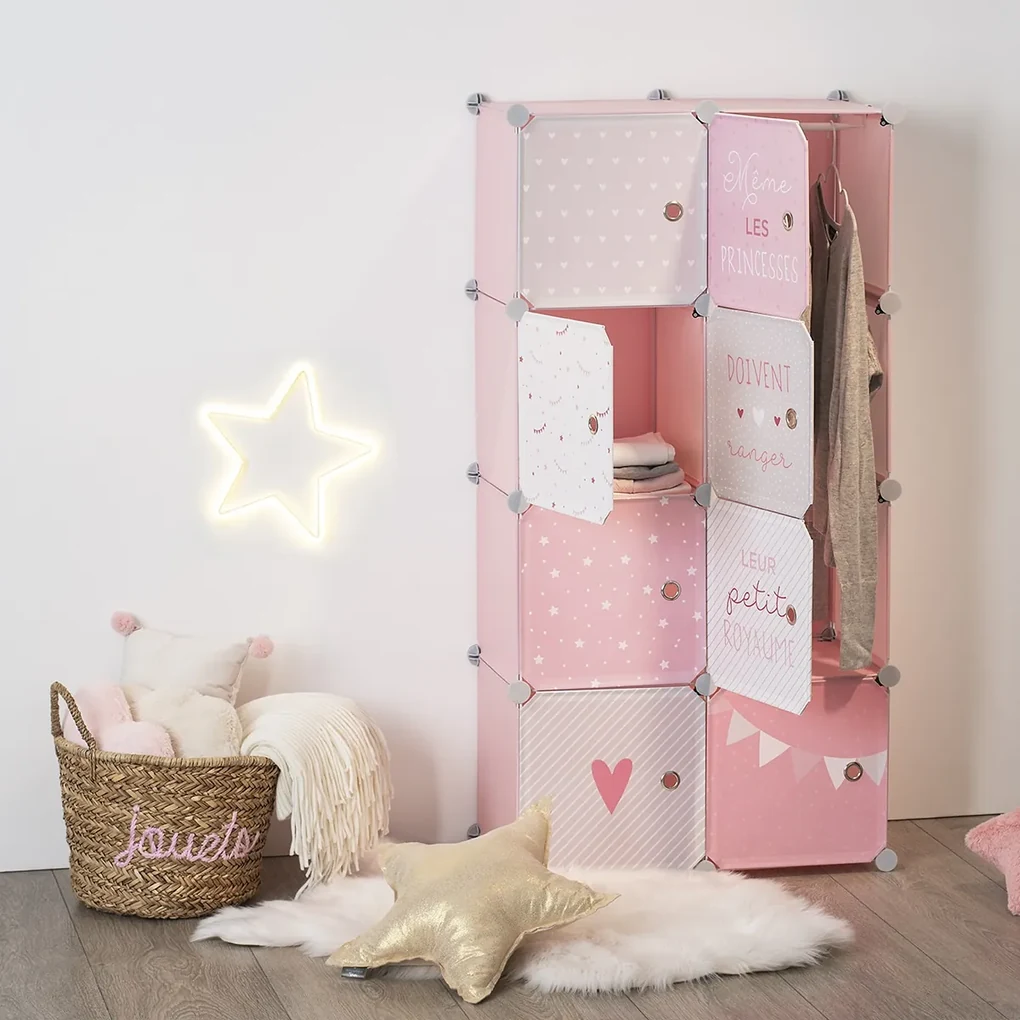 Atmosphera Créateur d'intérieur® Detské úložné skrinky "Hero or Princess" 65x125 cm Farba: Sivá