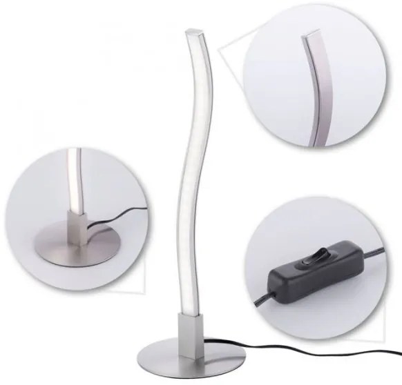 Leuchten Direkt 15128-55 - LED Stolná lampa WAWE LED/3W/230V matný chróm