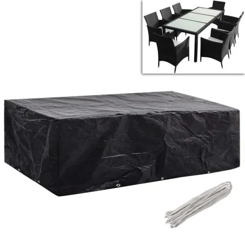 vidaXL Ochranné obaly na záhradný nábytok 2 ks 300x140cm polyratanová súprava pre 8 osôb 10 očiek-