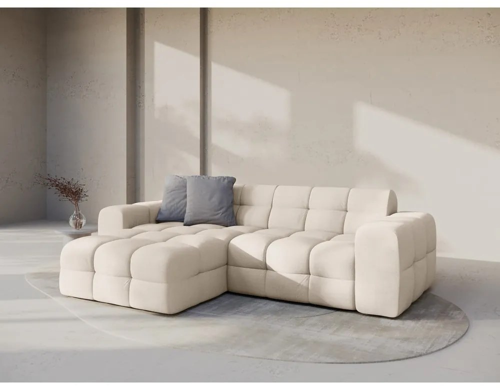 Béžová rohová pohovka (ľavý roh/s leňoškou) Kendal – Micadoni