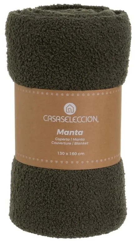 Zelená deka s baránkom 130x160 cm Sherpa Bouclé – Casa Selección